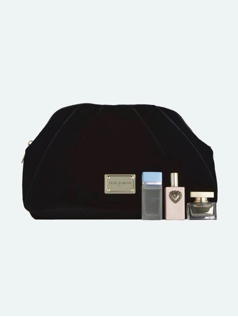 Dolce & Gabbana Velvet Pouch with My Devotion, Light Blue and The One Samples